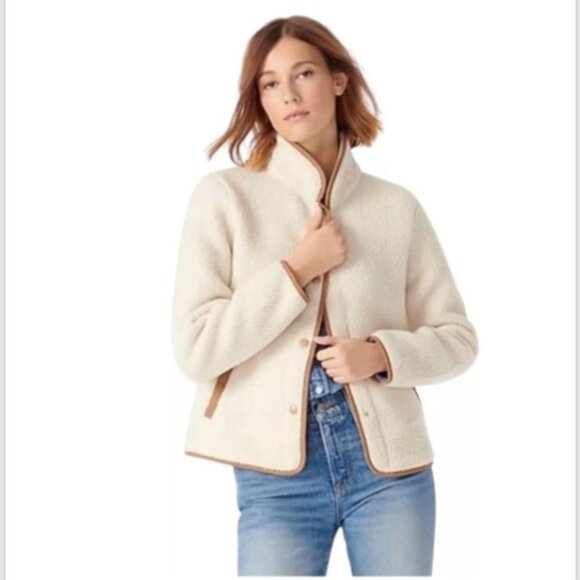 J Crew Sherpa Fleece Polartec Thermal Pro Snap Jacket - Picture 3 of 13